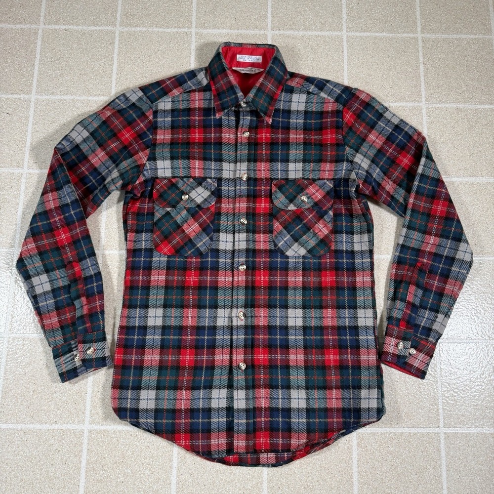Vintage 70s/80s Five Brother Flannel Button Up Shirt Heavy USA Korea Mens S